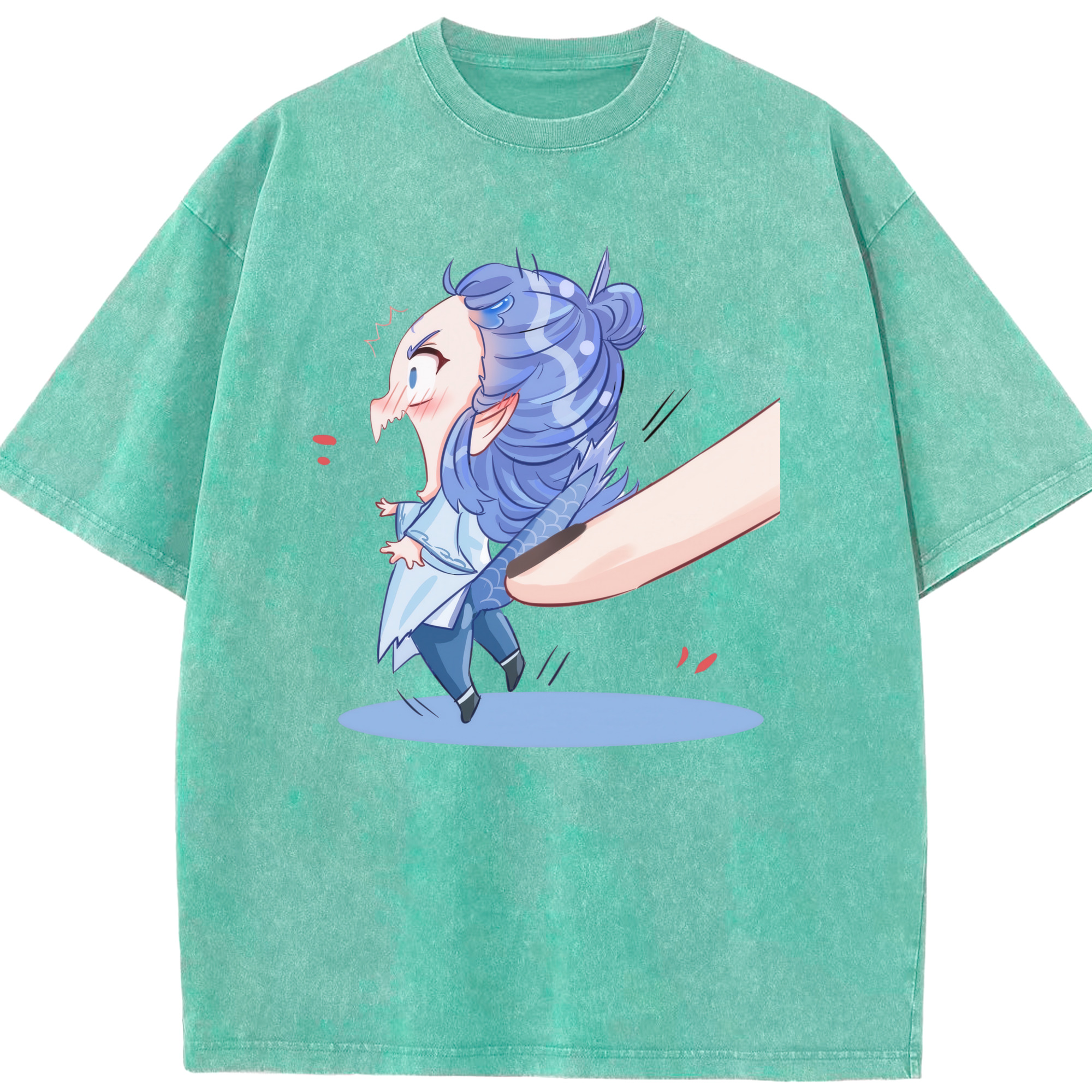 （画像用） Ne Zha 2 ナタ 魔童の大暴れ 綿100% ヴィンテージ風 半袖Tシャツ（フロントプリント）